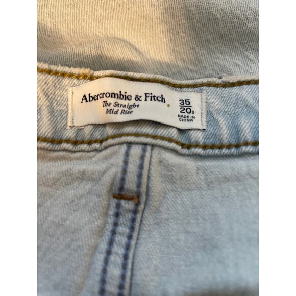 Abercrombie & Fitch Straight Mid Rise 35/20’s. NWT Light Women's Jean 28 Inseam - Picture 4 of 9